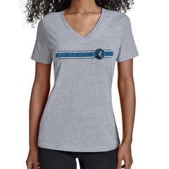 Minnesota Timberwolves Starter Women's Team Stripe V-Neck T-Shirt Gray