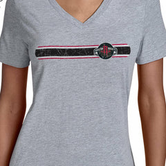 Houston Rockets Starter Women's Team Stripe V-Neck T-Shirt Gray
