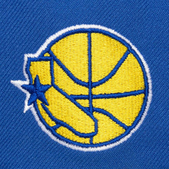 Mitchell & Ness Golden State Warriors Hardwood Classics Old School Stacked Text Snapback Hat Royal