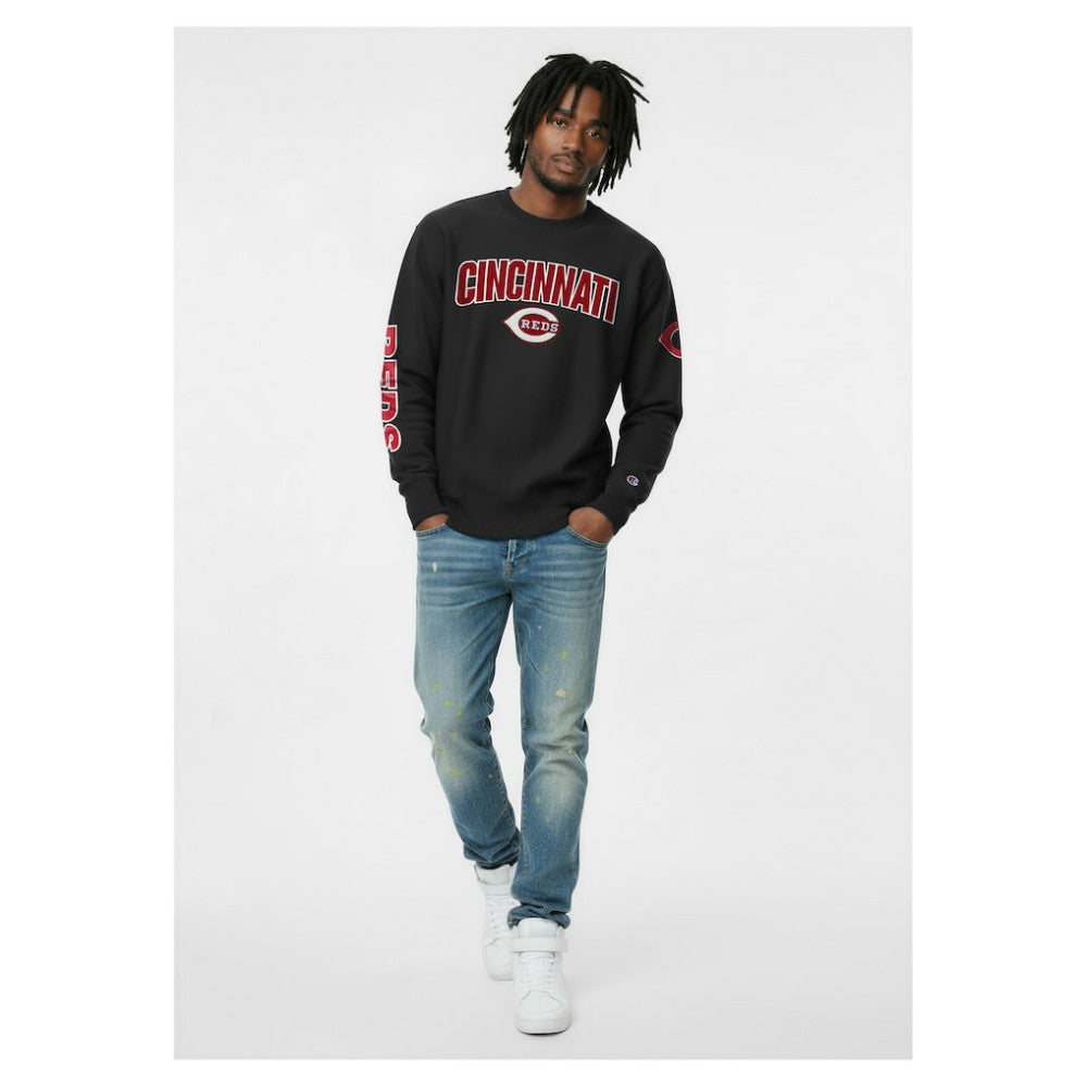 Cincinnati Reds Champion Reverse Weave Chenille Sweatshirt for sale