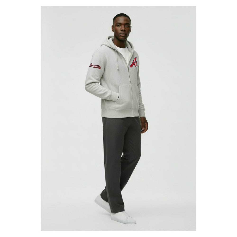 Atlanta Braves Champion Reverse Weave Chenille Full-Zip Hoodie for sale