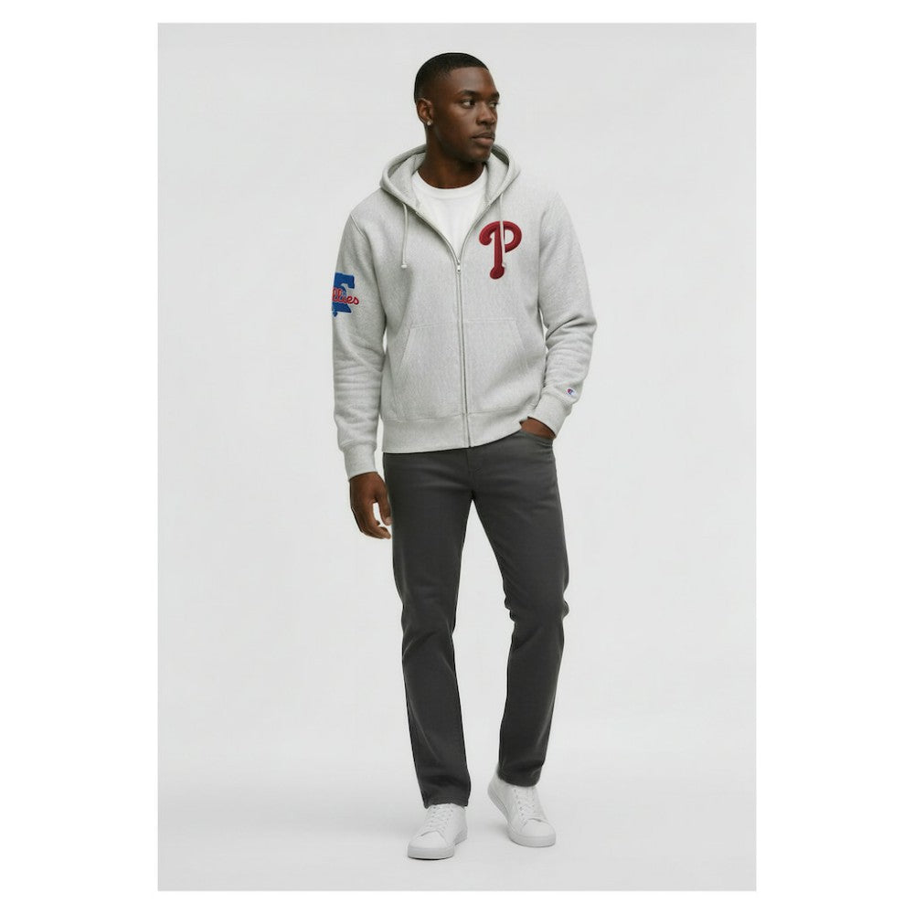 Philadelphia Phillies Champion Reverse Weave Chenille Full-Zip Hoodie Online