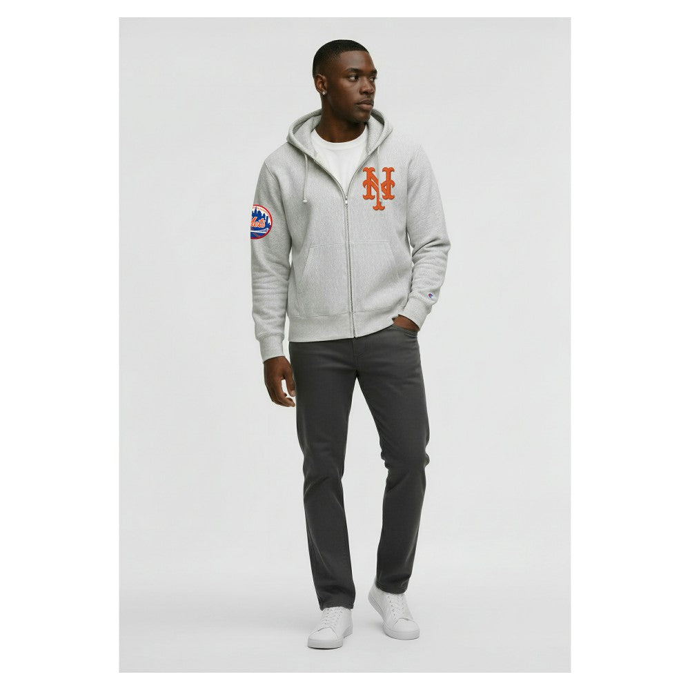 New York Mets Champion Reverse Weave Chenille Full-Zip Hoodie for sale