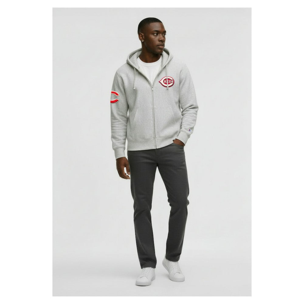 Cincinnati Reds Champion Reverse Weave Chenille Full-Zip Hoodie Sale