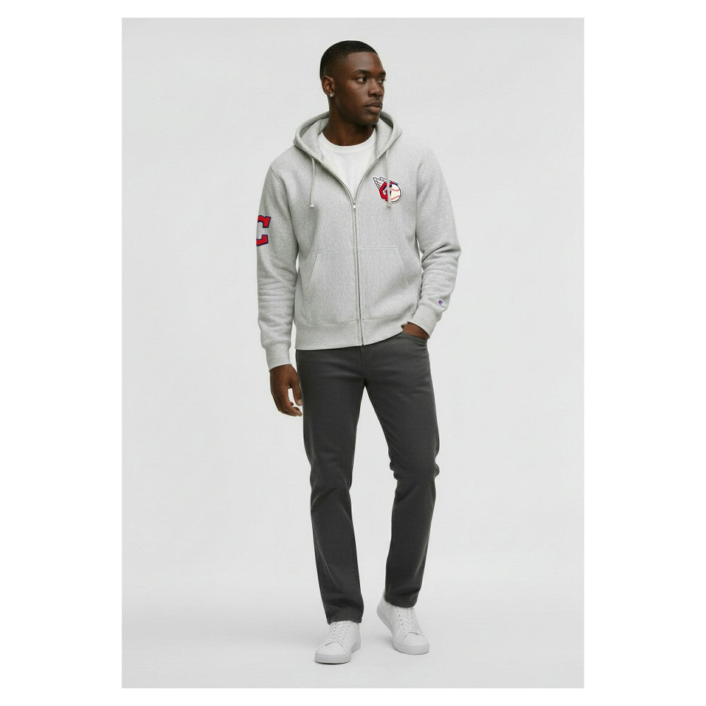 Cleveland Guardians Champion Reverse Weave Chenille Full-Zip Hoodie Online