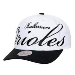 Baltimore Orioles Mitchell & Ness Unisex XL Script Pro Crown Snapback Hat Outlet