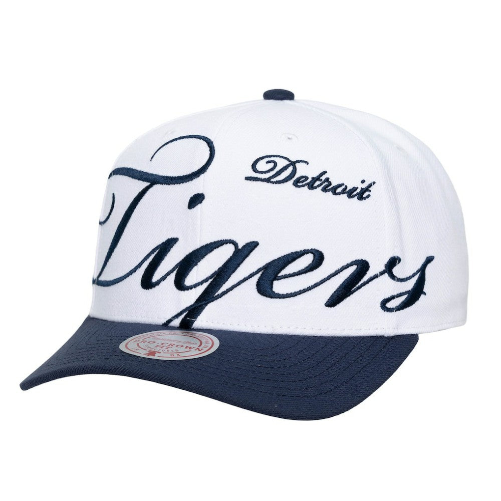 Detroit Tigers Mitchell & Ness Unisex XL Script Pro Crown Snapback Hat for sale