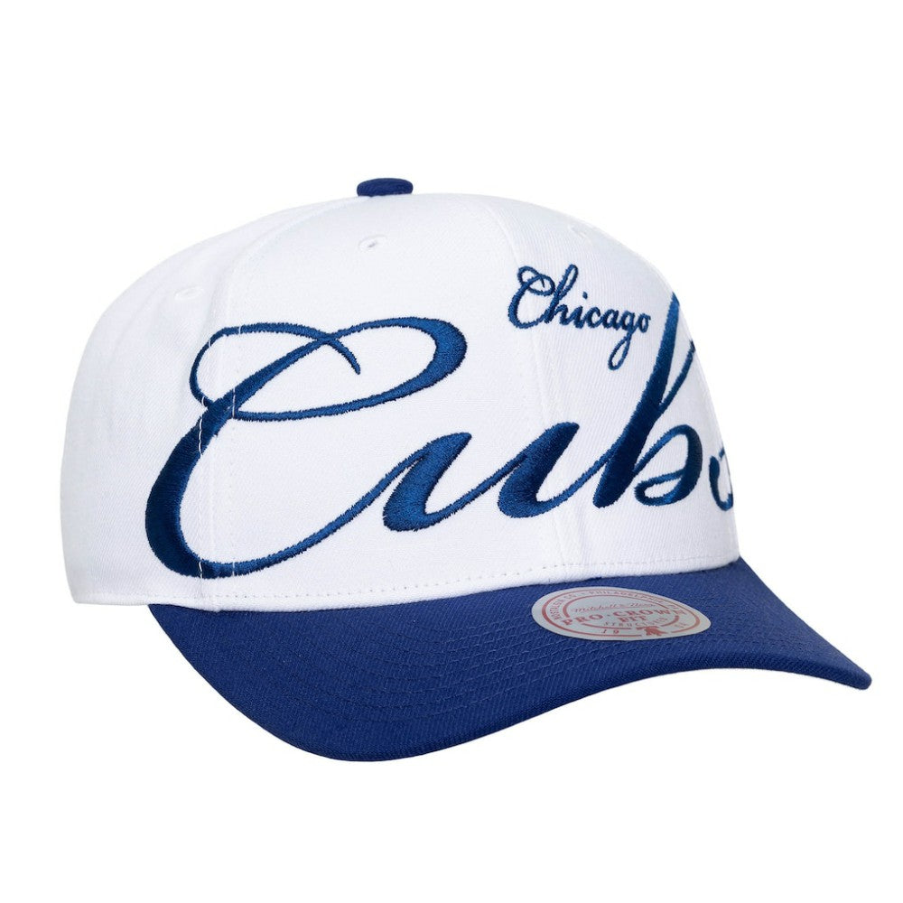 Chicago Cubs Mitchell & Ness Unisex XL Script Pro Crown Snapback Hat Sale