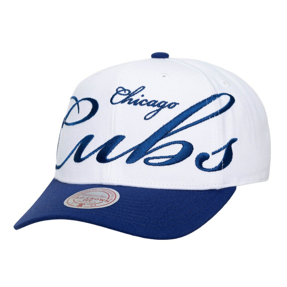 Chicago Cubs Mitchell & Ness Unisex XL Script Pro Crown Snapback Hat Sale