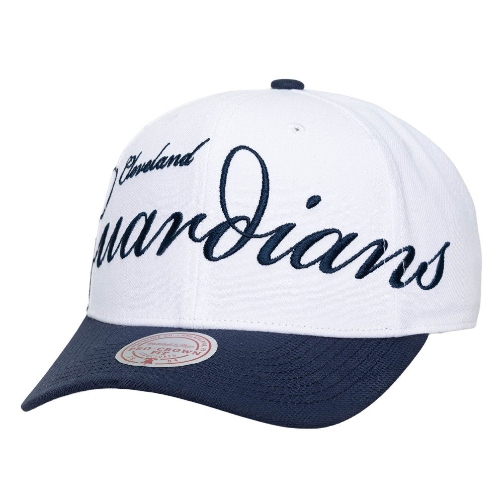 Cleveland Guardians Mitchell & Ness Unisex XL Script Pro Crown Snapback Hat Near Me