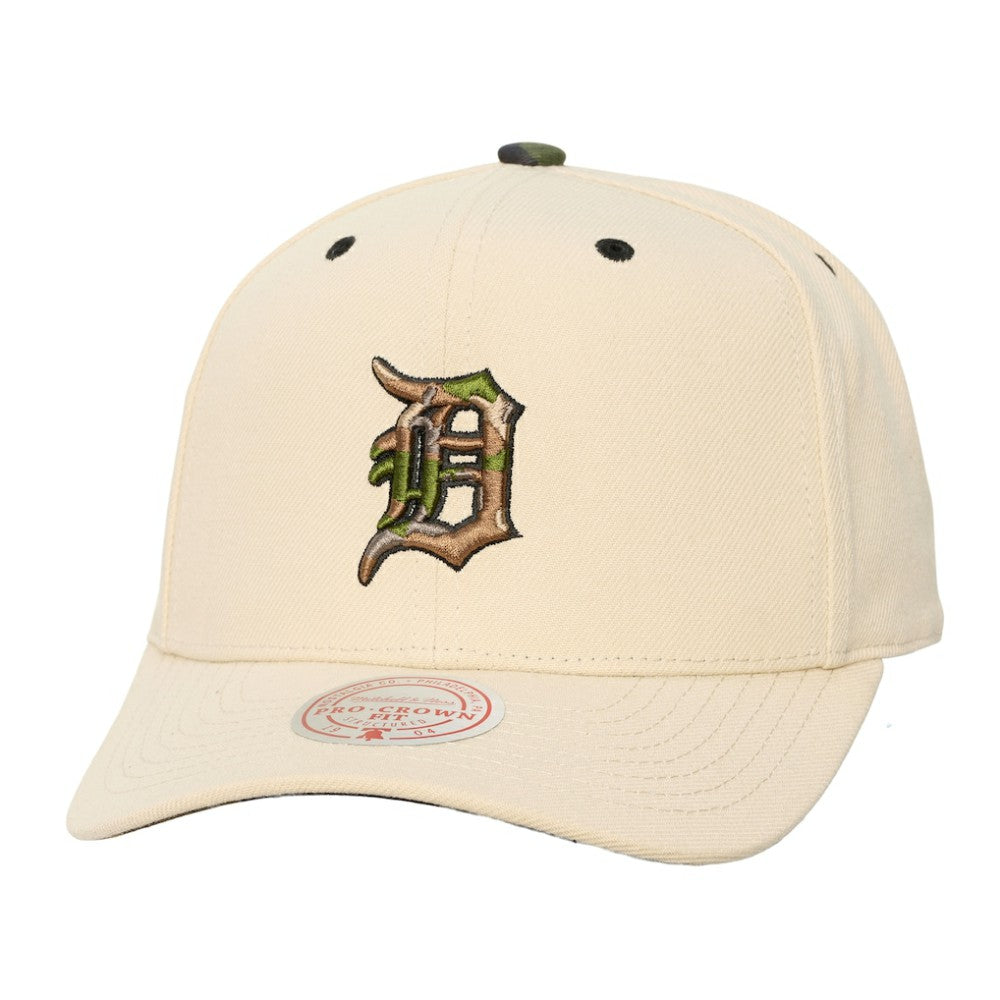 Detroit Tigers Mitchell & Ness Unisex Camo Logo Pro Crown Snapback Hat for sale