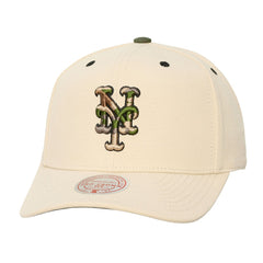 New York Mets Mitchell & Ness Unisex Camo Logo Pro Crown Snapback Hat for sale