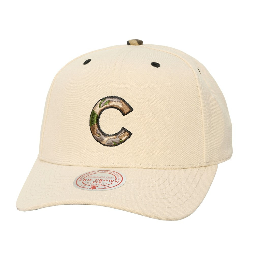 Chicago Cubs Mitchell & Ness Unisex Camo Logo Pro Crown Snapback Hat Sale