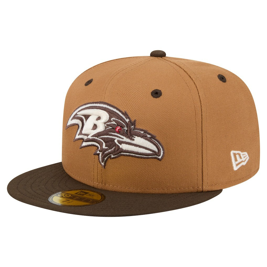 Baltimore Ravens New Era Two-Tone Walnut 59FIFTY Fitted Hat - Light Brown/Dark Brown - NFL