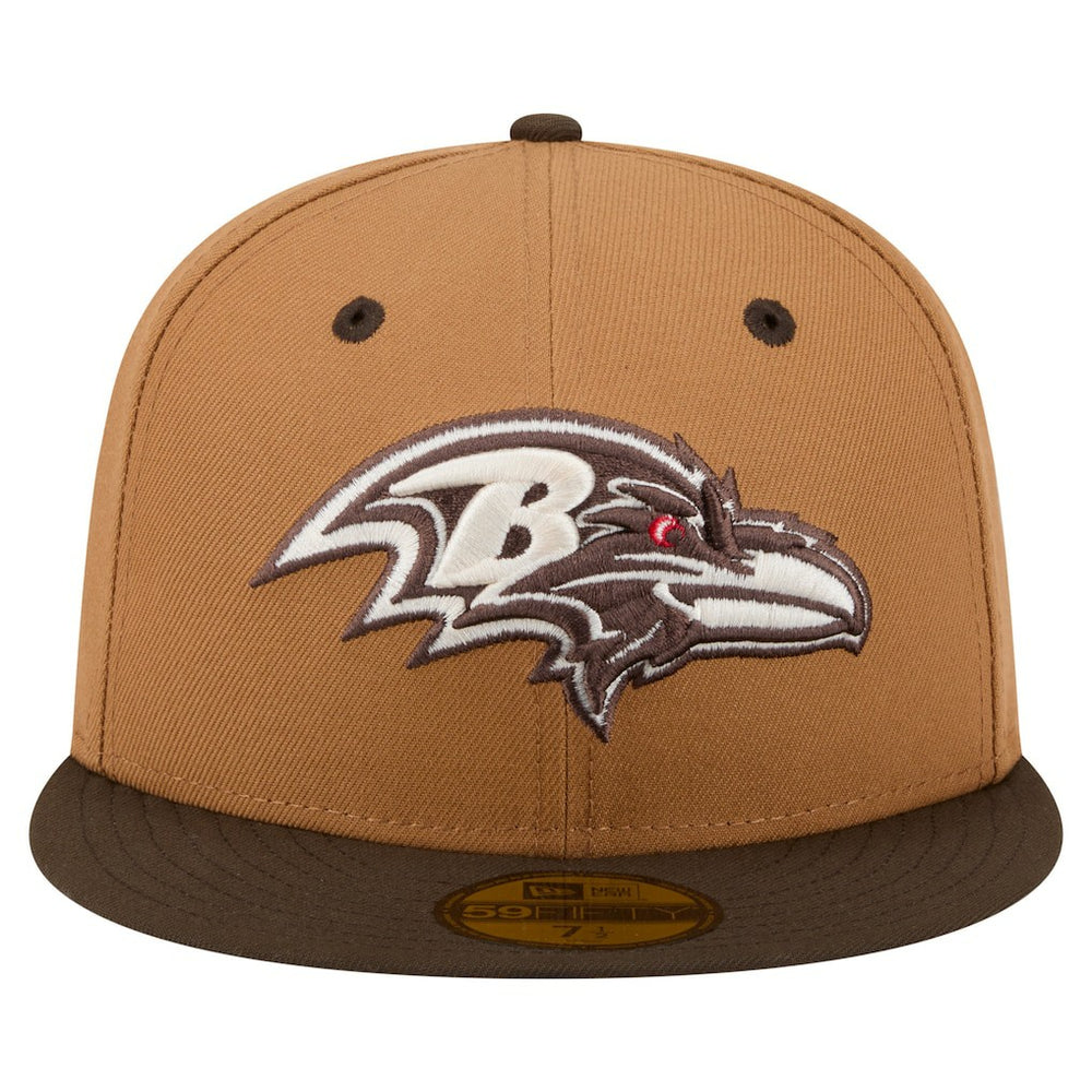 Baltimore Ravens New Era Two-Tone Walnut 59FIFTY Fitted Hat - Light Brown/Dark Brown - NFL
