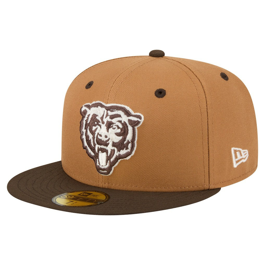 Chicago Bears New Era Two-Tone Walnut 59FIFTY Fitted Hat - Light Brown/Dark Brown - NFL