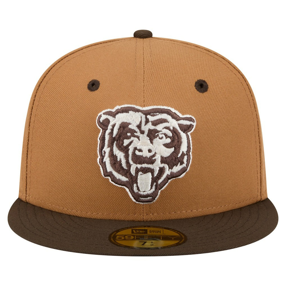 Chicago Bears New Era Two-Tone Walnut 59FIFTY Fitted Hat - Light Brown/Dark Brown - NFL