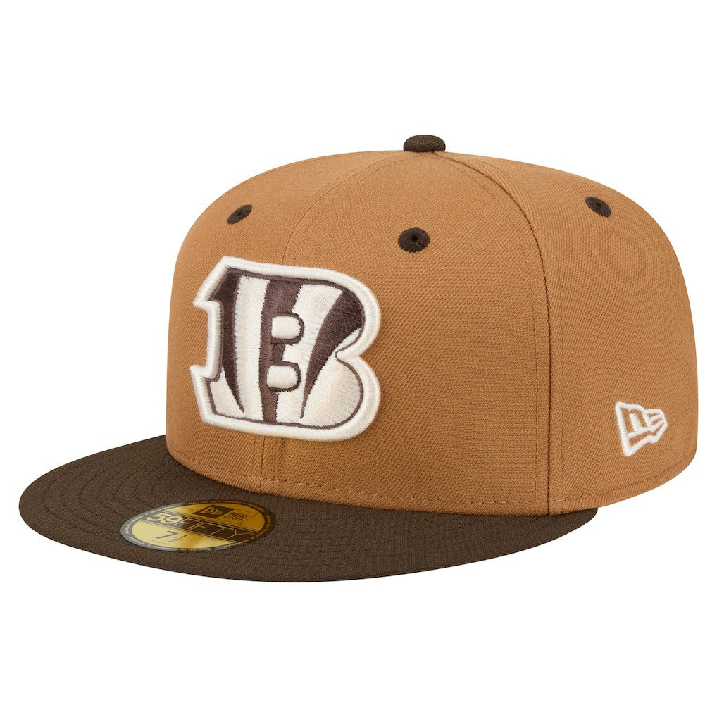 Cincinnati Bengals New Era Two-Tone Walnut 59FIFTY Fitted Hat - Light Brown/Dark Brown - NFL