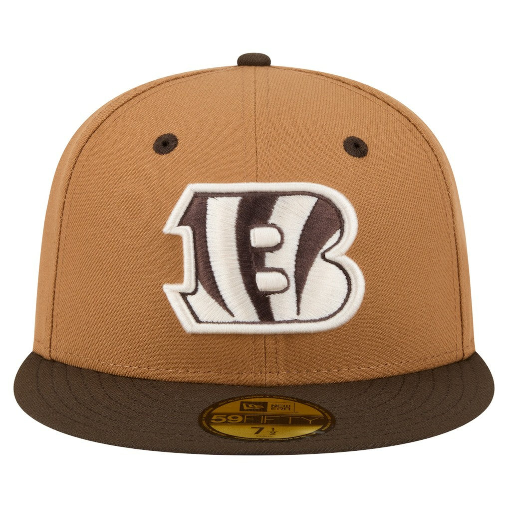 Cincinnati Bengals New Era Two-Tone Walnut 59FIFTY Fitted Hat - Light Brown/Dark Brown - NFL