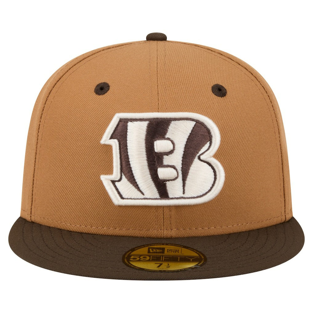 Cincinnati Bengals New Era Two-Tone Walnut 59FIFTY Fitted Hat - Light Brown/Dark Brown - NFL