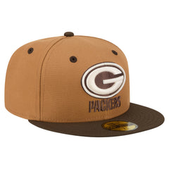 Green Bay Packers New Era Two-Tone Walnut 59FIFTY Fitted Hat - Light Brown/Dark Brown - NFL