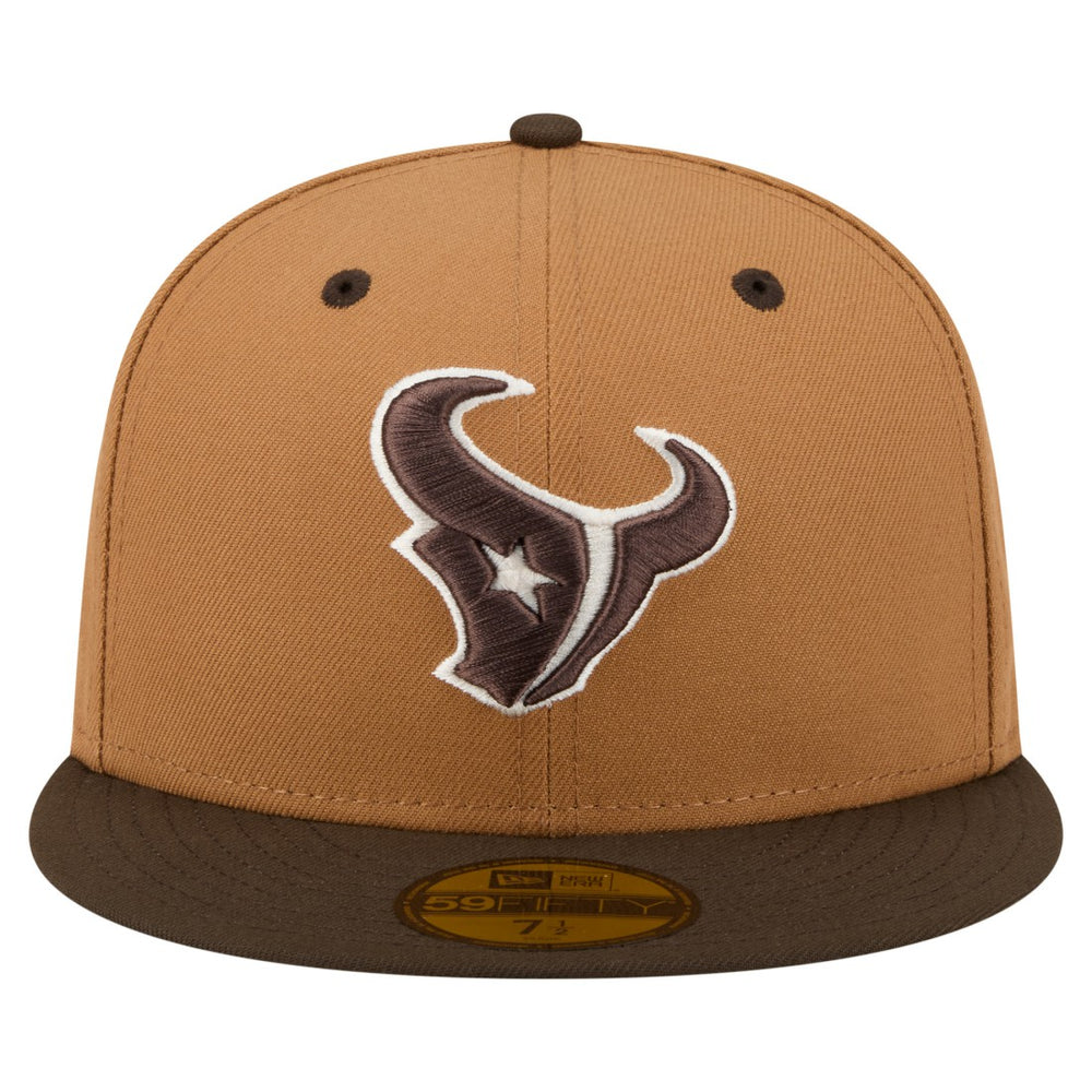 Houston Texans New Era Two-Tone Walnut 59FIFTY Fitted Hat - Light Brown/Dark Brown - NFL