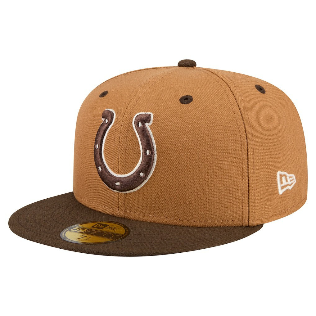 Indianapolis Colts New Era Two-Tone Walnut 59FIFTY Fitted Hat - Light Brown/Dark Brown - NFL