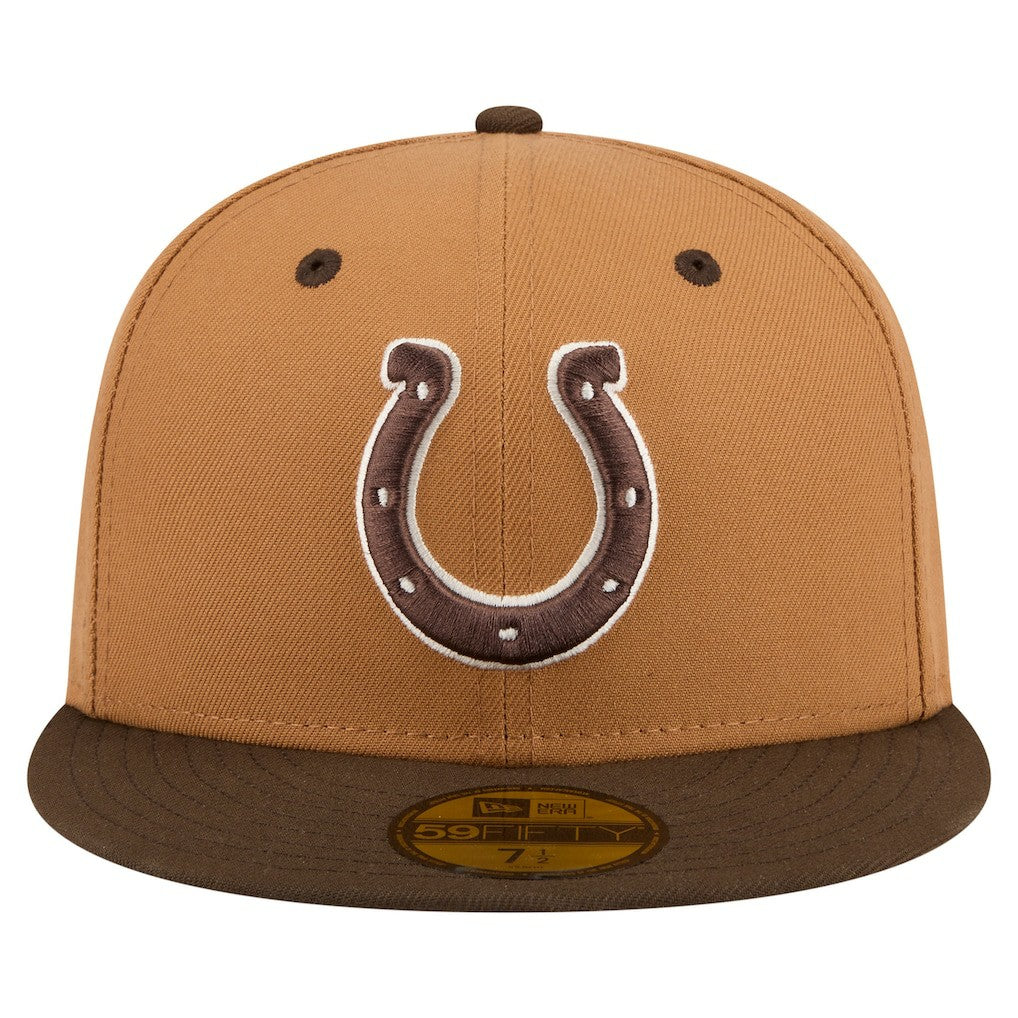 Indianapolis Colts New Era Two-Tone Walnut 59FIFTY Fitted Hat - Light Brown/Dark Brown - NFL