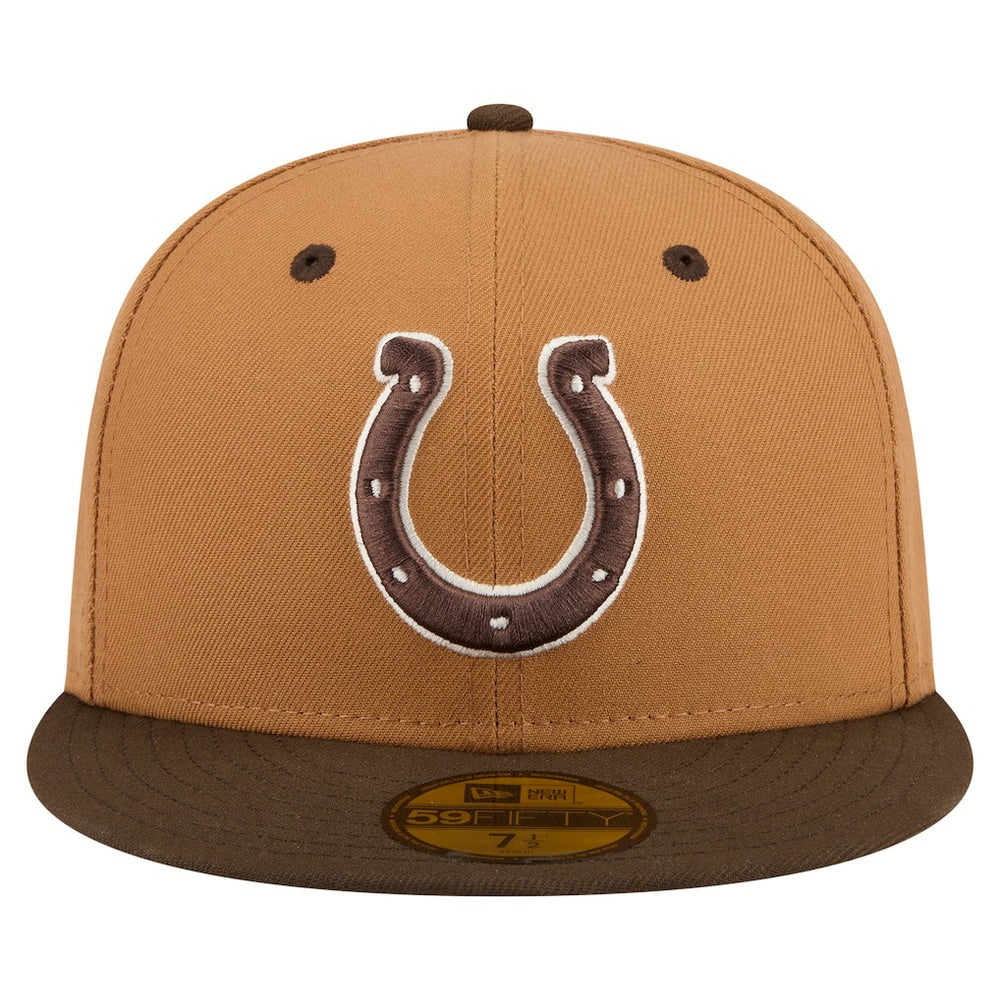 Indianapolis Colts New Era Two-Tone Walnut 59FIFTY Fitted Hat - Light Brown/Dark Brown - NFL