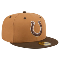 Indianapolis Colts New Era Two-Tone Walnut 59FIFTY Fitted Hat - Light Brown/Dark Brown - NFL