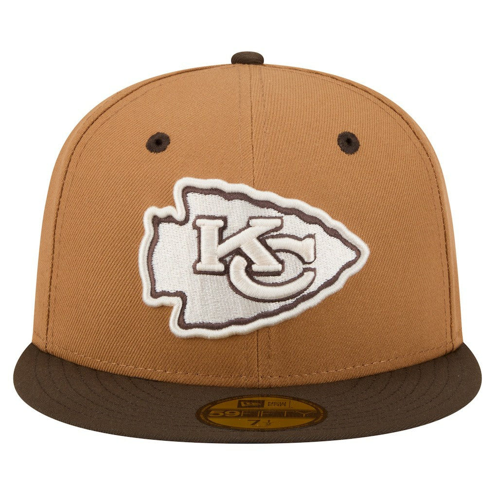 Kansas City Chiefs New Era Two-Tone Walnut 59FIFTY Fitted Hat - Light Brown/Dark Brown - NFL