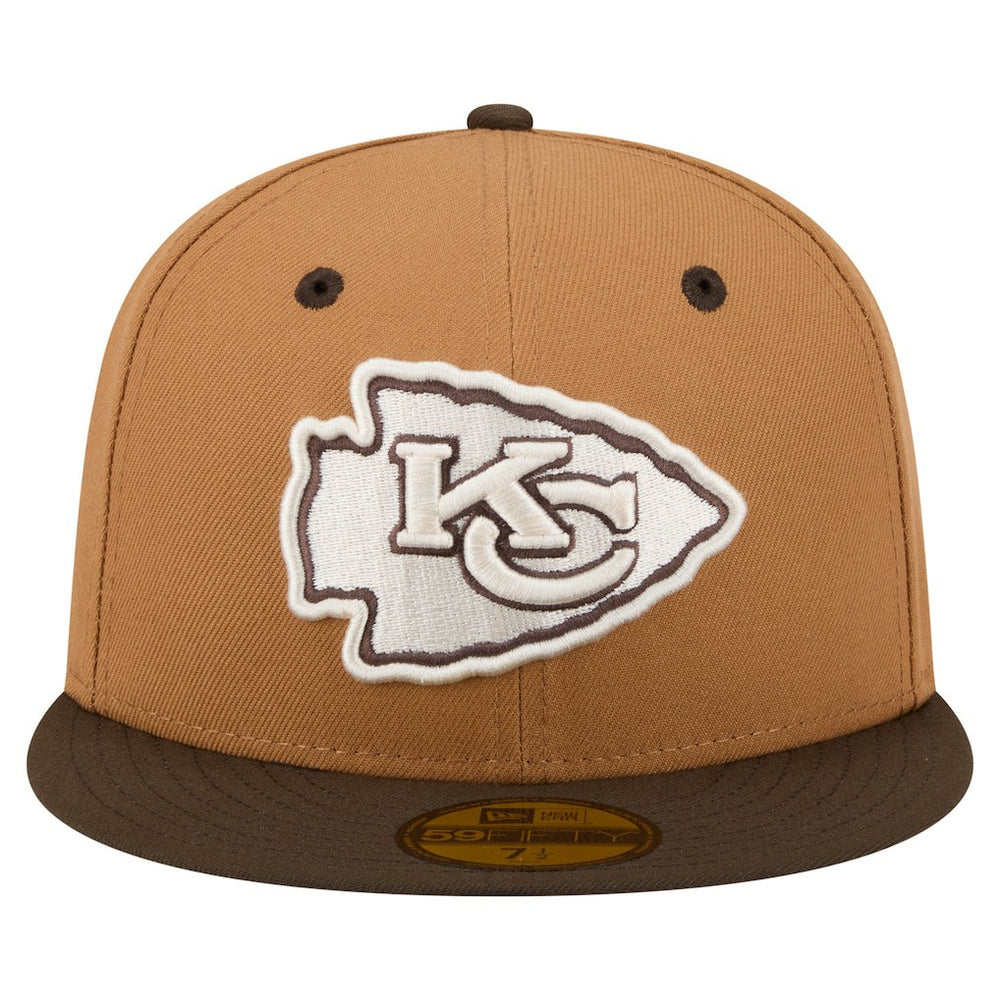 Kansas City Chiefs New Era Two-Tone Walnut 59FIFTY Fitted Hat - Light Brown/Dark Brown - NFL