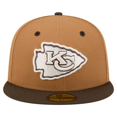 Kansas City Chiefs New Era Two-Tone Walnut 59FIFTY Fitted Hat - Light Brown/Dark Brown - NFL