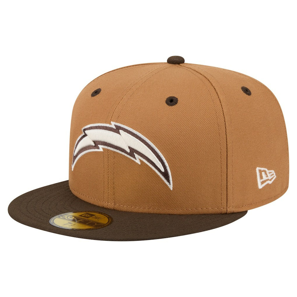 Los Angeles Chargers New Era Two-Tone Walnut 59FIFTY Fitted Hat - Light Brown/Dark Brown - NFL