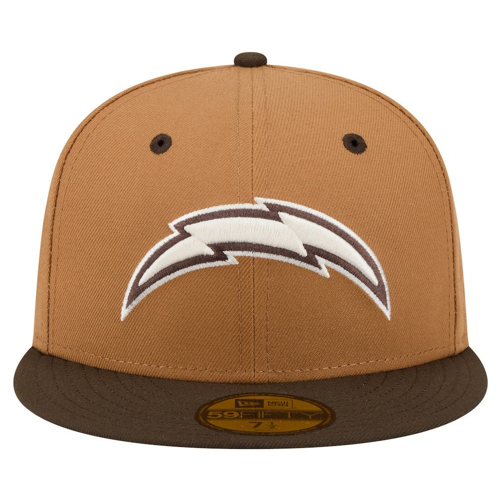 Los Angeles Chargers New Era Two-Tone Walnut 59FIFTY Fitted Hat - Light Brown/Dark Brown - NFL