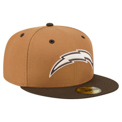 Los Angeles Chargers New Era Two-Tone Walnut 59FIFTY Fitted Hat - Light Brown/Dark Brown - NFL
