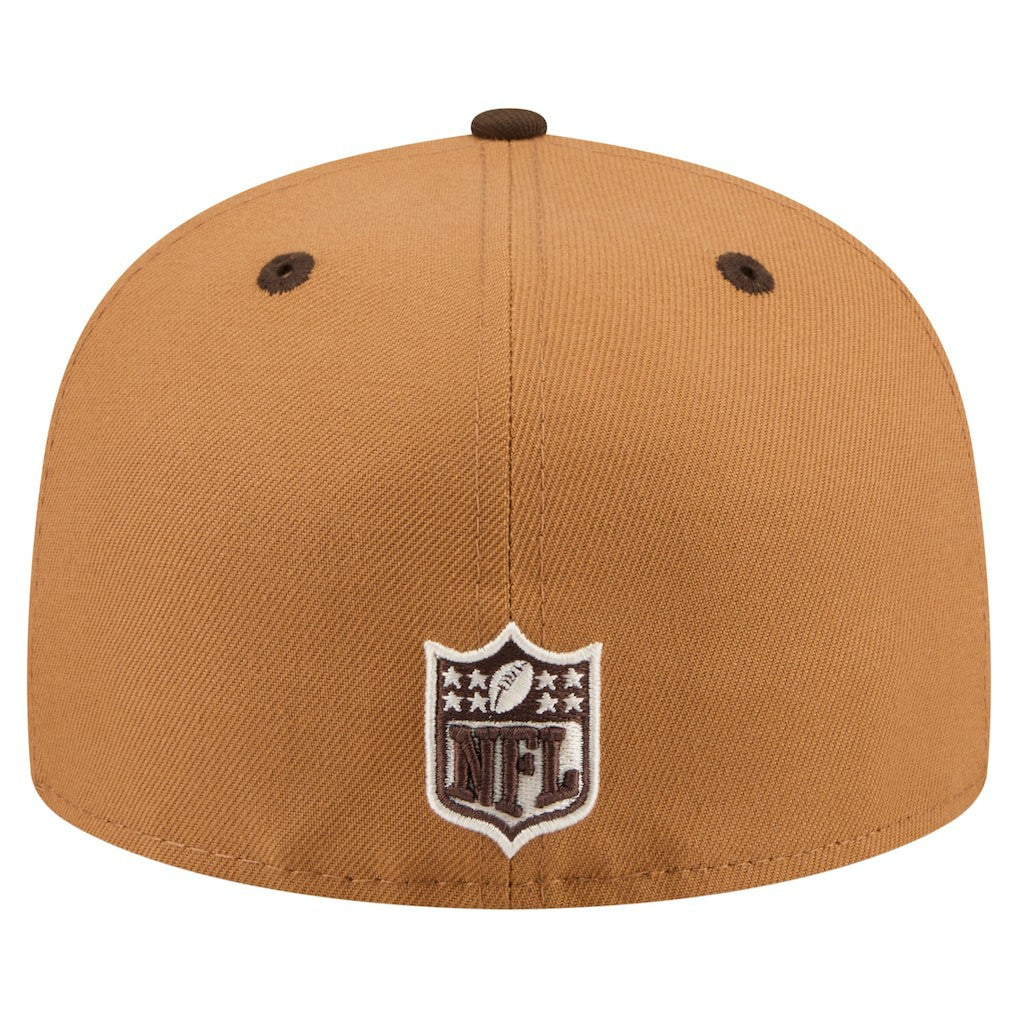 Miami Dolphins New Era Two-Tone Walnut 59FIFTY Fitted Hat - Light Brown/Dark Brown - NFL