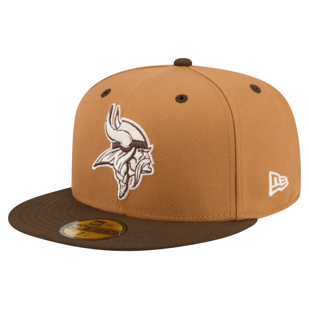Minnesota Vikings New Era Two-Tone Walnut 59FIFTY Fitted Hat - Light Brown/Dark Brown - NFL