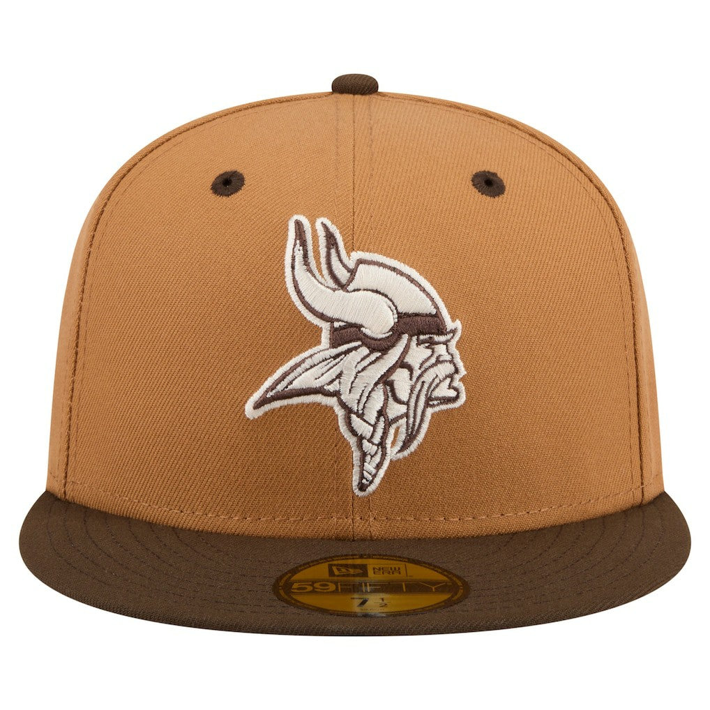 Minnesota Vikings New Era Two-Tone Walnut 59FIFTY Fitted Hat - Light Brown/Dark Brown - NFL