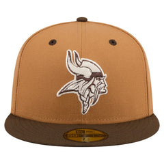 Minnesota Vikings New Era Two-Tone Walnut 59FIFTY Fitted Hat - Light Brown/Dark Brown - NFL