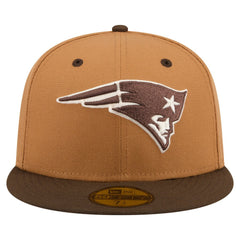 New England Patriots New Era Two-Tone Walnut 59FIFTY Fitted Hat - Light Brown/Dark Brown - NFL