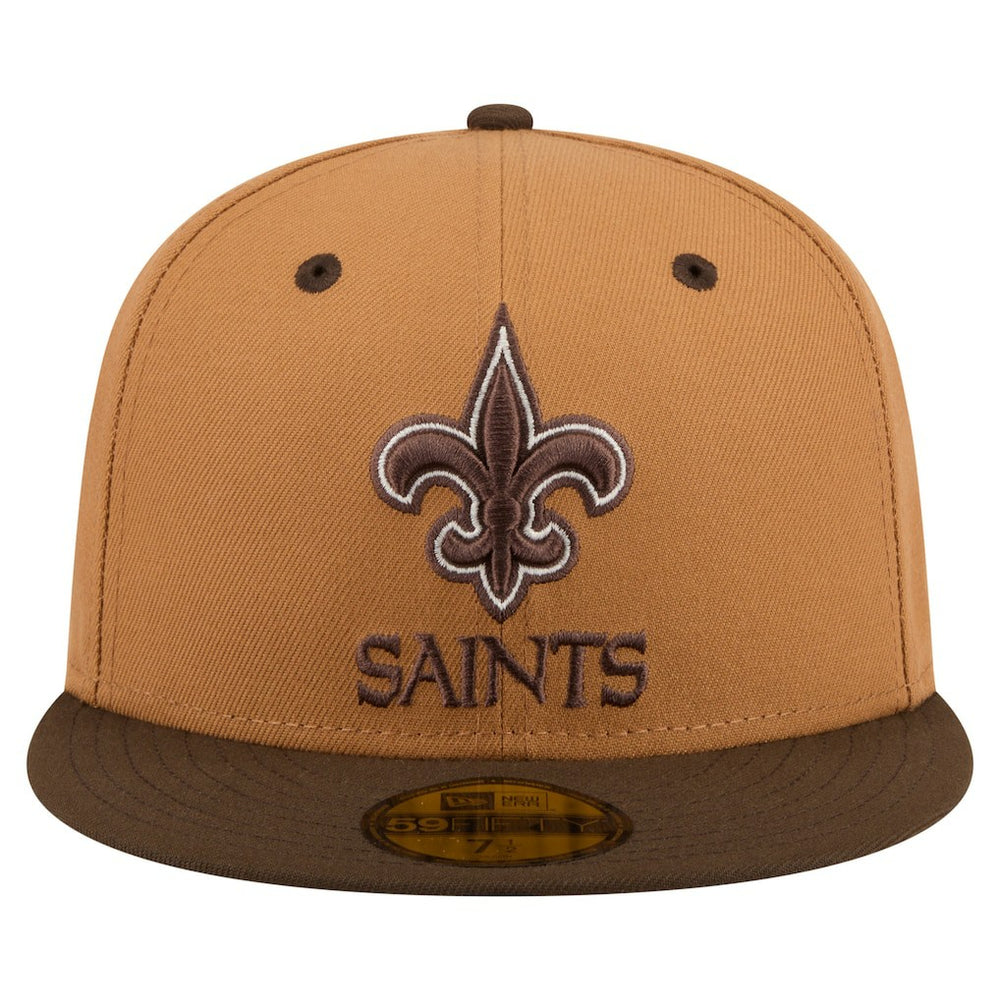 New Orleans Saints New Era Two-Tone Walnut 59FIFTY Fitted Hat - Light Brown/Dark Brown - NFL
