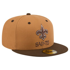 New Orleans Saints New Era Two-Tone Walnut 59FIFTY Fitted Hat - Light Brown/Dark Brown - NFL