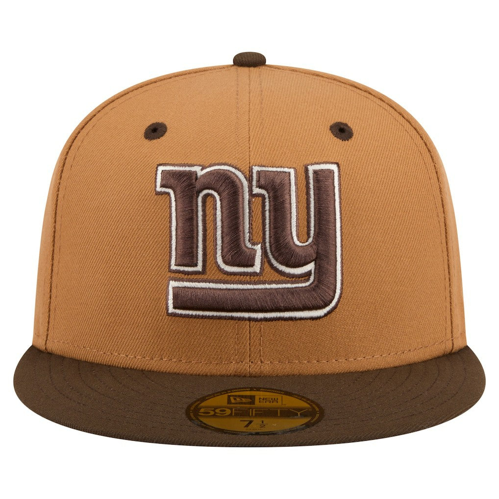 New York Giants New Era Two-Tone Walnut 59FIFTY Fitted Hat - Light Brown/Dark Brown - NFL