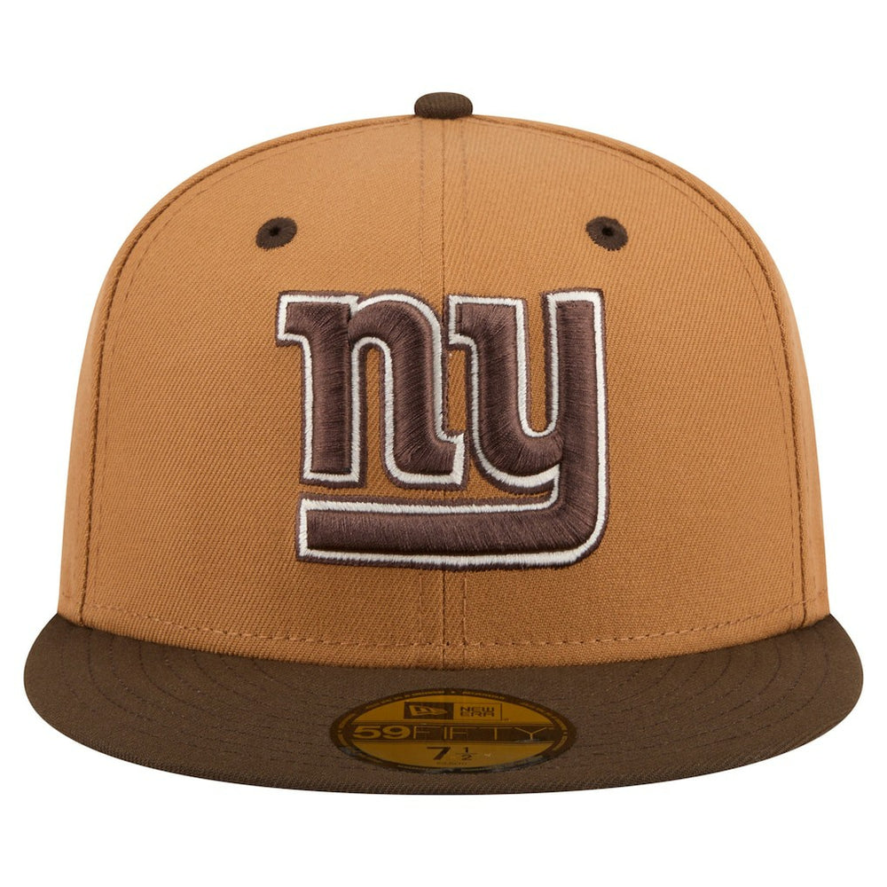 New York Giants New Era Two-Tone Walnut 59FIFTY Fitted Hat - Light Brown/Dark Brown - NFL