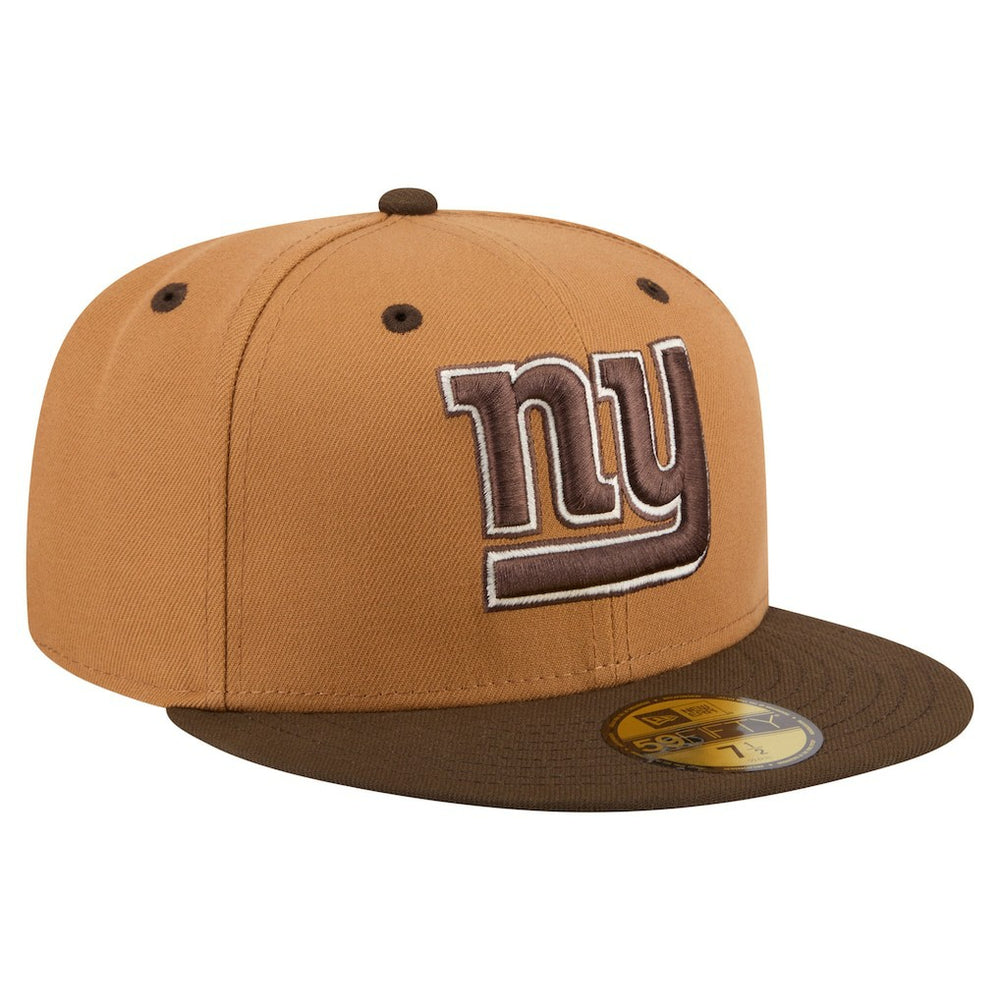 New York Giants New Era Two-Tone Walnut 59FIFTY Fitted Hat - Light Brown/Dark Brown - NFL