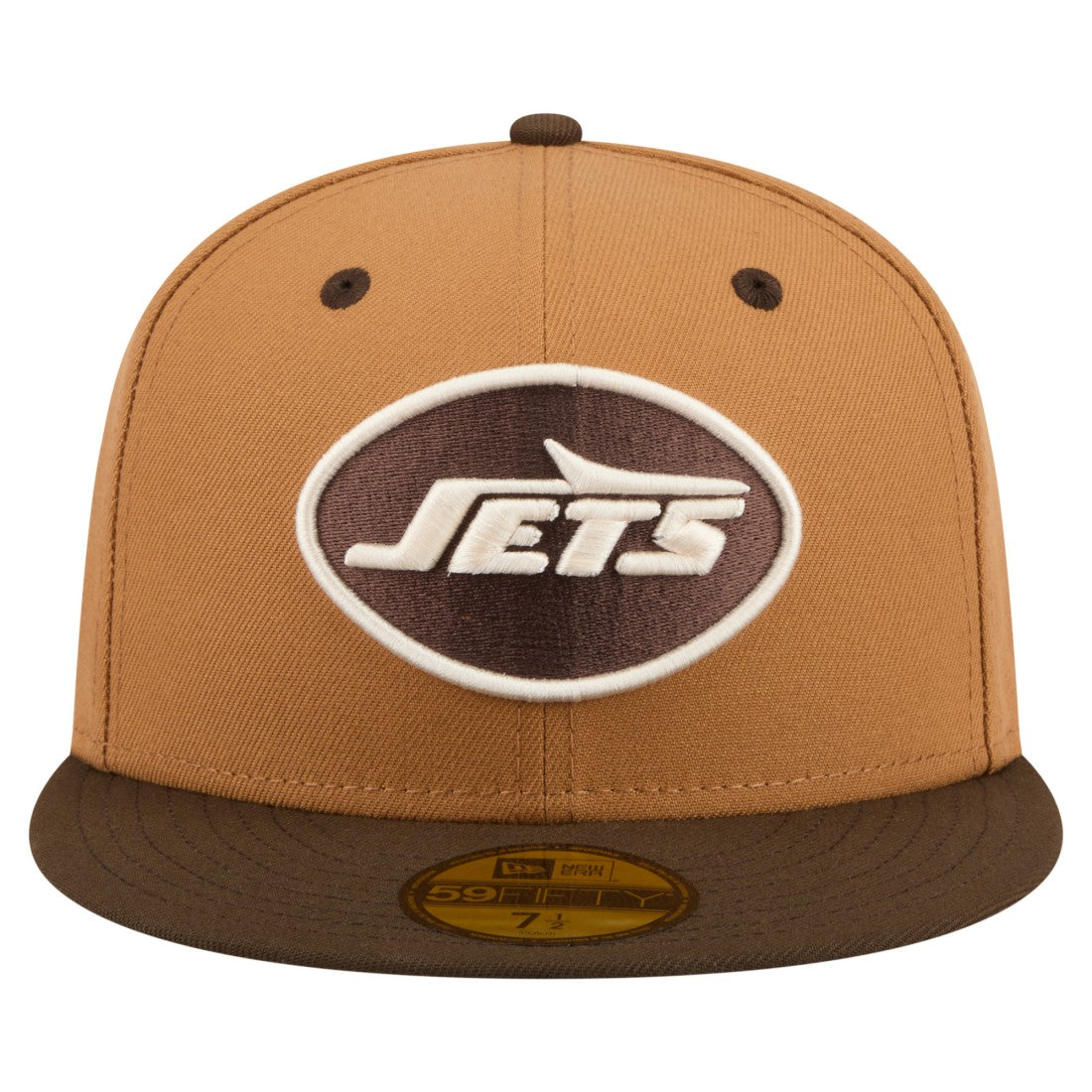 New York Jets New Era Two-Tone Walnut 59FIFTY Fitted Hat - Light Brown/Dark Brown - NFL