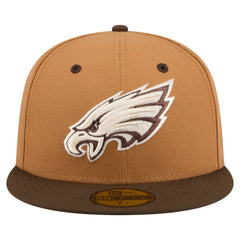 Philadelphia Eagles New Era Two-Tone Walnut 59FIFTY Fitted Hat - Light Brown/Dark Brown - NFL