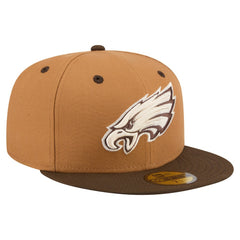 Philadelphia Eagles New Era Two-Tone Walnut 59FIFTY Fitted Hat - Light Brown/Dark Brown - NFL