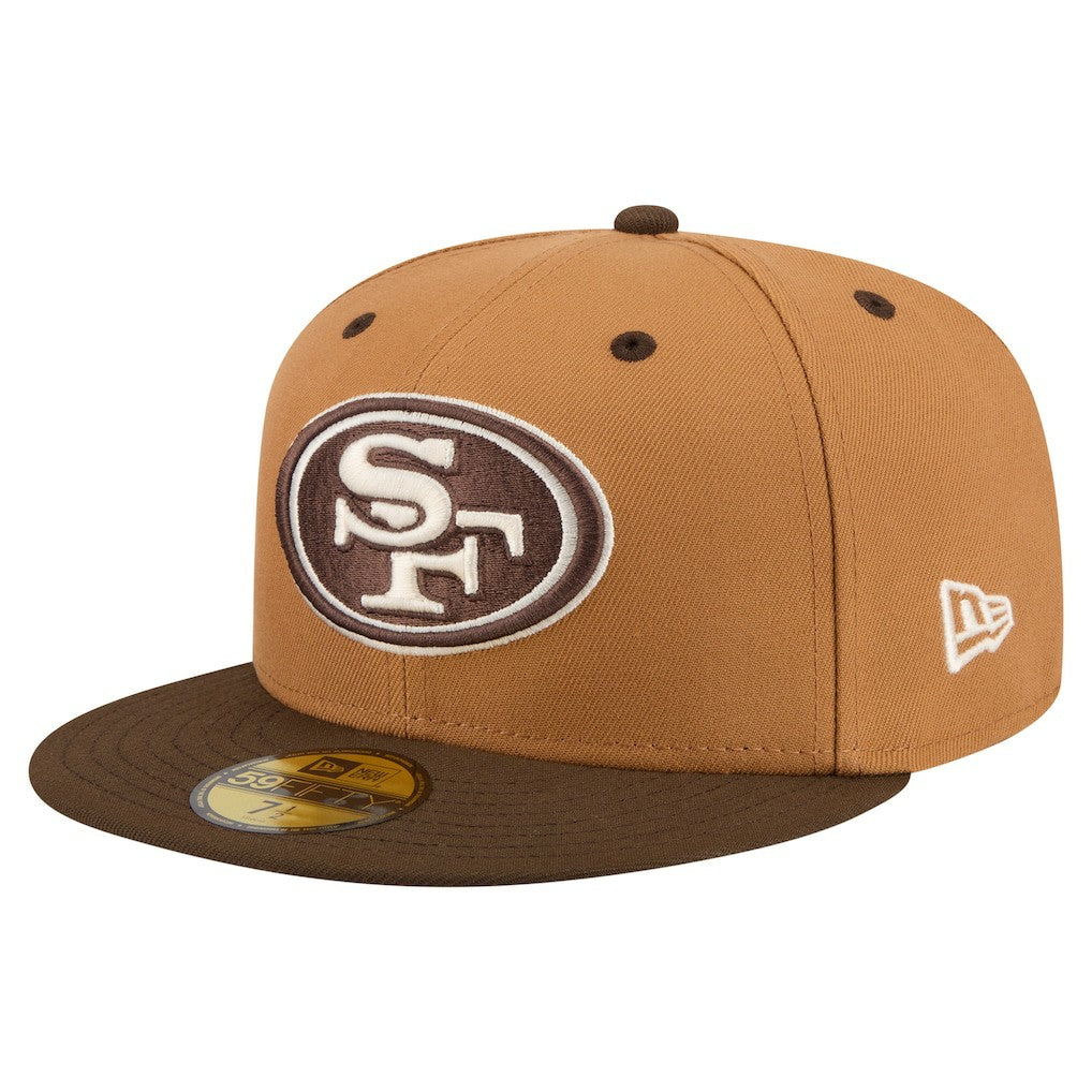 San Francisco 49ers New Era Two-Tone Walnut 59FIFTY Fitted Hat - Light Brown/Dark Brown - NFL